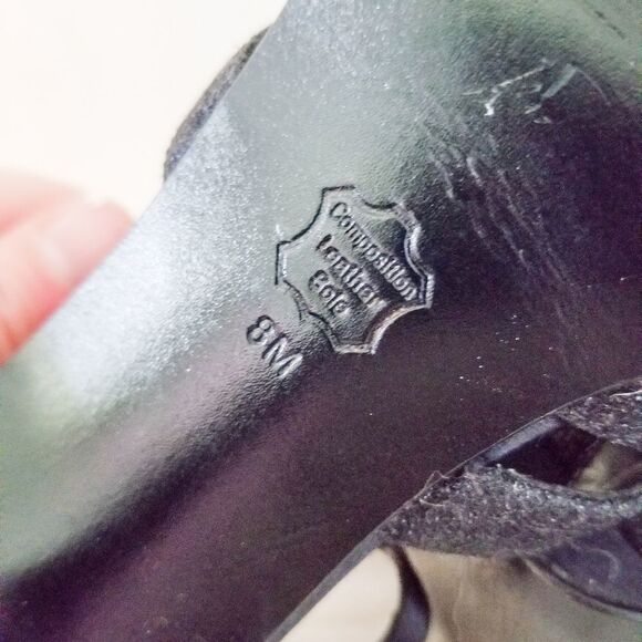 Nina leather sole heels open toe sparkle - Picture 4 of 5